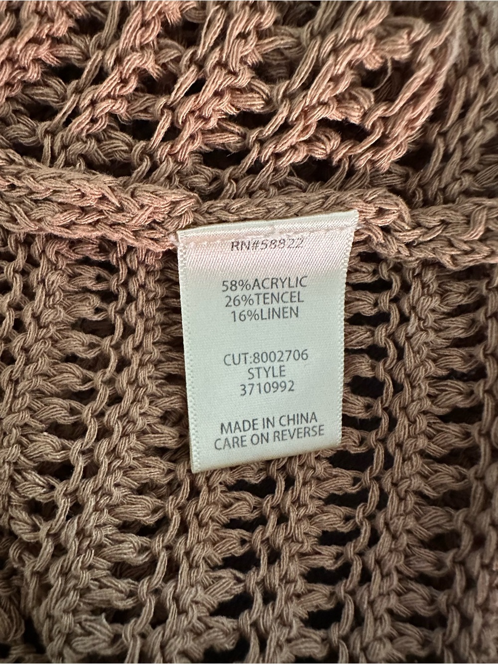 Max Studio Open-Knit Scoop Neck Sweater in Tan - Picture 4 of 4